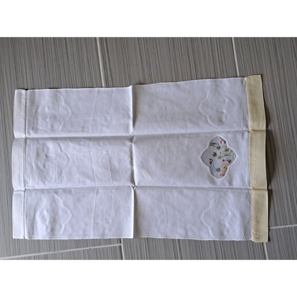 New Vtg Hand-Embroidered Cotton Decorative Napkin Pastel Animal Design Collect - Picture 6 of 11